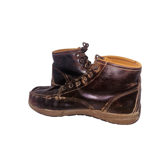 Carhartt CMX4023 Leather Work Boots Brown 13 Moc Soft Toe Lug Bottom Waterproof - Picture 12 of 13